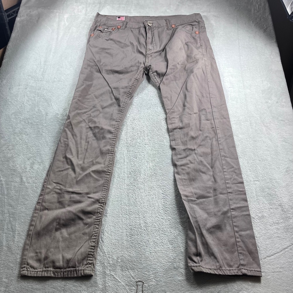 True‎ Religion Joey Super T Mens Gray Twill Pants Made in USA Size 42 13107